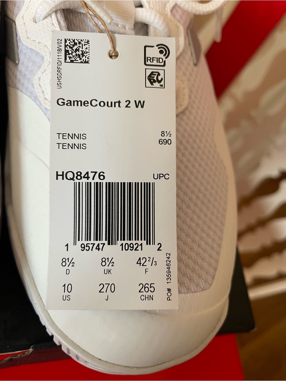 Brand New Adidas Women’s Gamecourt 2 Tennis Shoes - Picture 7 of 10